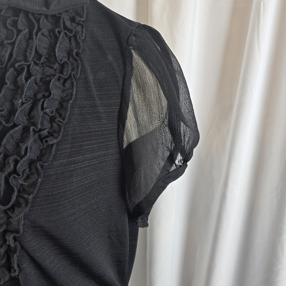 HeartSoul Black Ruffled Blouse – Women’s 1X - Picture 5 of 8